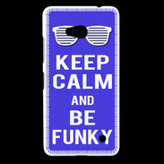 Coque Nokia Lumia 640 LTE Keep Calm Funky Bleu