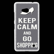 Coque Nokia Lumia 640 LTE Keep Calm Go Shopping Gris