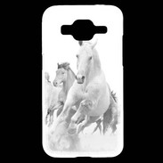 Coque Samsung Core Prime Chevaux en noir et blanc