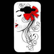 Coque Samsung Core Prime Visage glamour noir et rouge
