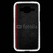 Coque Samsung Core Prime Effet cuir noir et rouge
