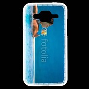 Coque Samsung Core Prime Femme sirotant un cocktail face à la mer