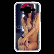 Coque Samsung Core Prime Charmante brune avec casquette rouge