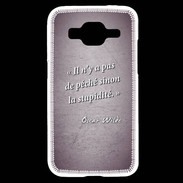 Coque Samsung Core Prime Pêché stupidité Violet Citation Oscar Wilde