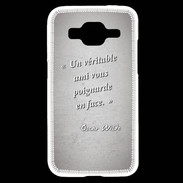 Coque Samsung Core Prime Ami poignardée Gris Citation Oscar Wilde