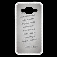 Coque Samsung Core Prime Bons heureux Gris Citation Oscar Wilde