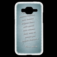 Coque Samsung Core Prime Bons heureux Turquoise Citation Oscar Wilde