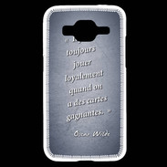 Coque Samsung Core Prime Cartes gagnantes Bleu Citation Oscar Wilde