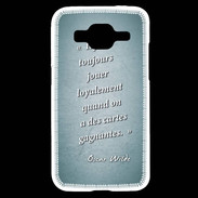 Coque Samsung Core Prime Cartes gagnantes Turquoise Citation Oscar Wilde