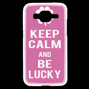 Coque Samsung Core Prime Keep Calm Be Lucky Rose