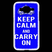 Coque Samsung Core Prime Keep Calm Carry on Bleu