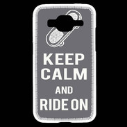 Coque Samsung Core Prime Keep Calm Ride on Gris