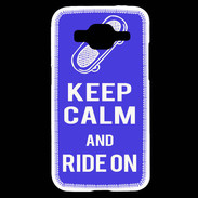 Coque Samsung Core Prime Keep Calm Ride on Bleu