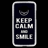 Coque Samsung Core Prime Keep Calm Smile Noir