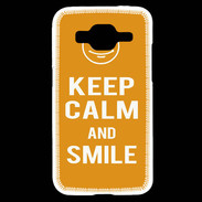 Coque Samsung Core Prime Keep Calm Smile Orange