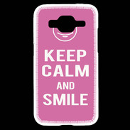 Coque Samsung Core Prime Keep Calm Smile Rose