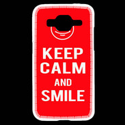 Coque Samsung Core Prime Keep Calm Smile Rouge