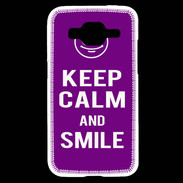 Coque Samsung Core Prime Keep Calm Smile Violet