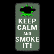 Coque Samsung Core Prime Keep Calm Smoke it Gris