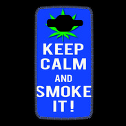 Coque Samsung Core Prime Keep Calm Smoke it Bleu