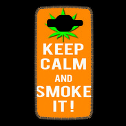 Coque Samsung Core Prime Keep Calm Smoke it Orange