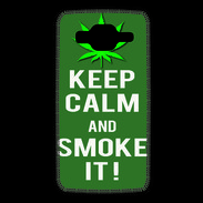 Coque Samsung Core Prime Keep Calm Smoke it Kaki