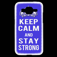 Coque Samsung Core Prime Keep Calm Stay strong Bleu