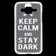 Coque Samsung Core Prime Keep Calm Stay dark Gris