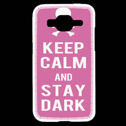 Coque Samsung Core Prime Keep Calm Stay dark Rose
