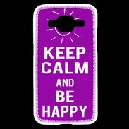 Coque Samsung Core Prime Keep Calm Be Happy Violet