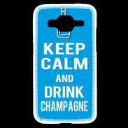 Coque Samsung Core Prime Keep Calm Drink champagne Cyan