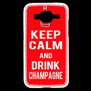 Coque Samsung Core Prime Keep Calm Drink champagne Rouge
