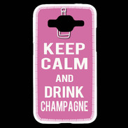 Coque Samsung Core Prime Keep Calm Drink champagne Rose