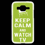Coque Samsung Core Prime Keep Calm Watch TV Vert pomme