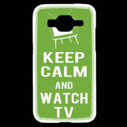 Coque Samsung Core Prime Keep Calm Watch TV Vert