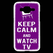 Coque Samsung Core Prime Keep Calm Watch TV Violet