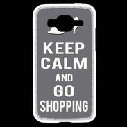 Coque Samsung Core Prime Keep Calm go shopping Gris