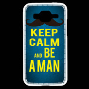 Coque Samsung Core Prime Keep Calm Be a Man Bleu