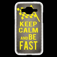 Coque Samsung Core Prime Keep Calm and Be Fast Gris