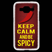 Coque Samsung Core Prime Keep Calm and Be Spicy Rouge