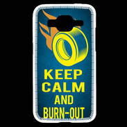 Coque Samsung Core Prime Keep Calm and Burn Out Bleu