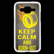 Coque Samsung Core Prime Keep Calm and Burn Out Gris