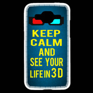 Coque Samsung Core Prime Keep Calm and See your life 3D Bleu