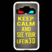 Coque Samsung Core Prime Keep Calm and See your life 3D Gris