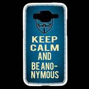 Coque Samsung Core Prime Keep Calm and Be Anonymous Bleu