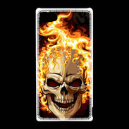 Coque Sony Xperia Z5 Compact Tête de mort en flamme 5
