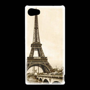 Coque Sony Xperia Z5 Compact Tour Eiffel Vintage en noir et blanc