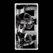 Coque Sony Xperia Z5 Compact Pompiers en noir et blanc