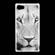 Coque Sony Xperia Z5 Compact Lion en noir et blanc