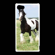 Coque Sony Xperia Z5 Compact Cheval noir et blanc 5